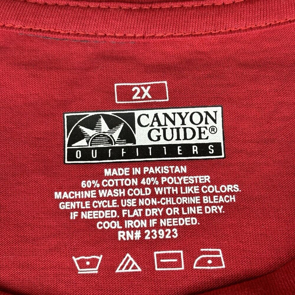 Canyon Guide‎ Outfitters Shirt Mens 2X Red Blue T-Shirt New Short Sleeve - Picture 4 of 10